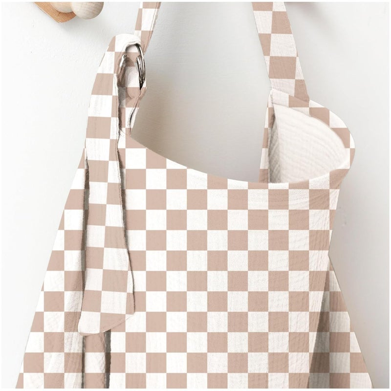 MairMore Muslin Nursing Covers for Breastfeeding, Privacy Breast Feeding Cover with Arch Neckline for Mom and Baby, Breathable 100% Cotton Nursing Apron Multi-use Stroller Cover - Image 1